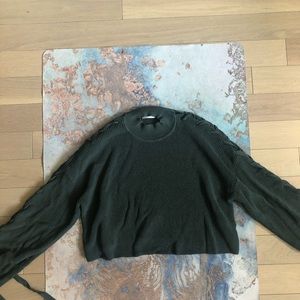 Cropped aritzia sweater with tie detail